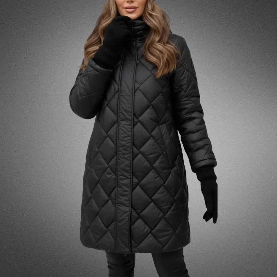 Women's Quilted Hooded Longline Puffer Jacket