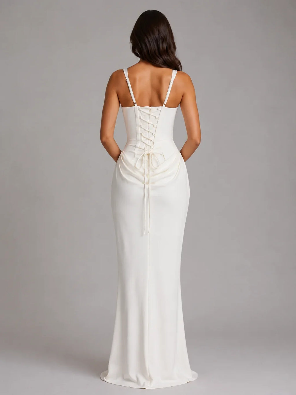 Draped Corset Maxi Dress