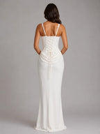 Draped Corset Maxi Dress
