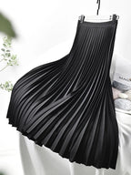 Pleated Midi Skirt with High Waist