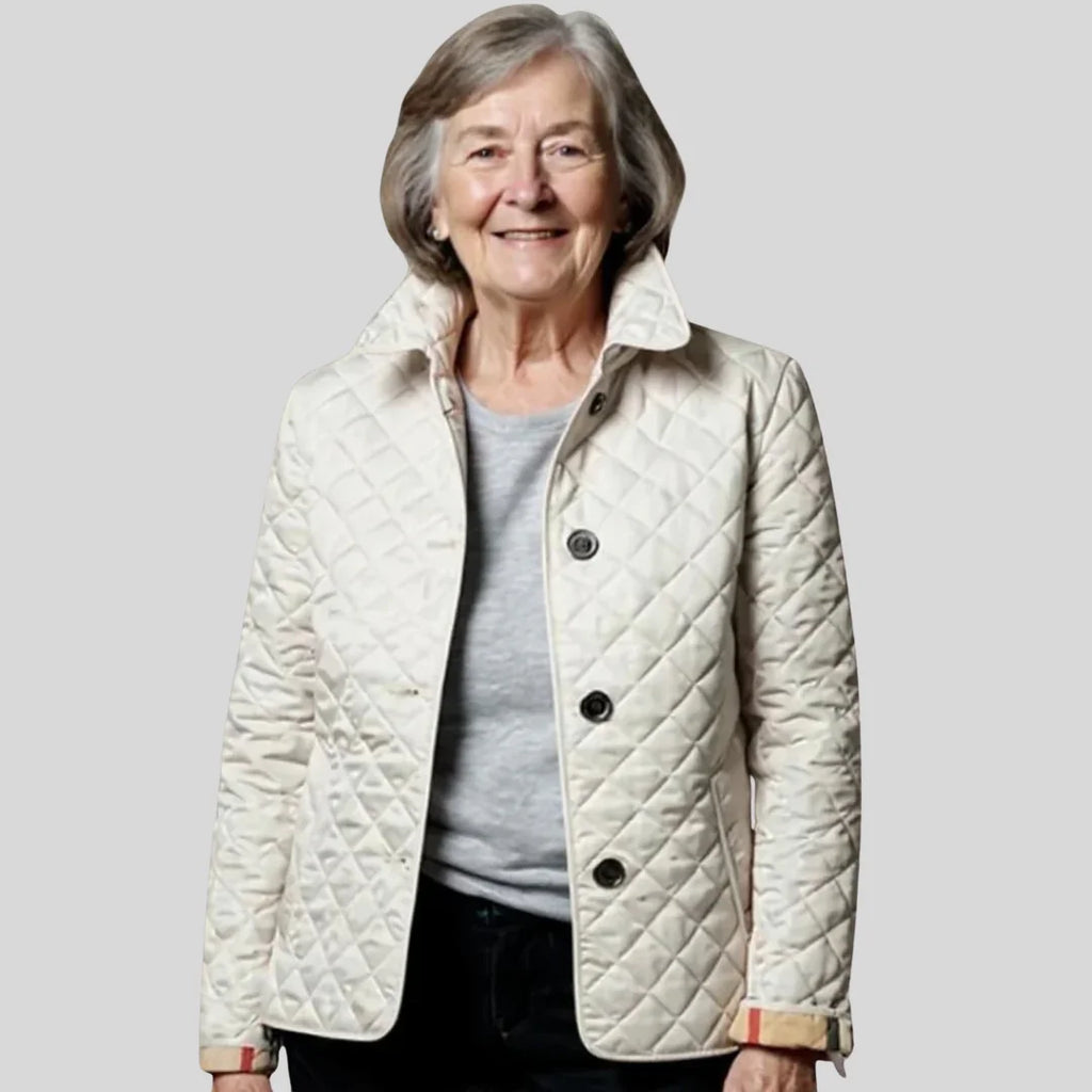 Women's Quilted Winter Jacket with Corduroy Collar
