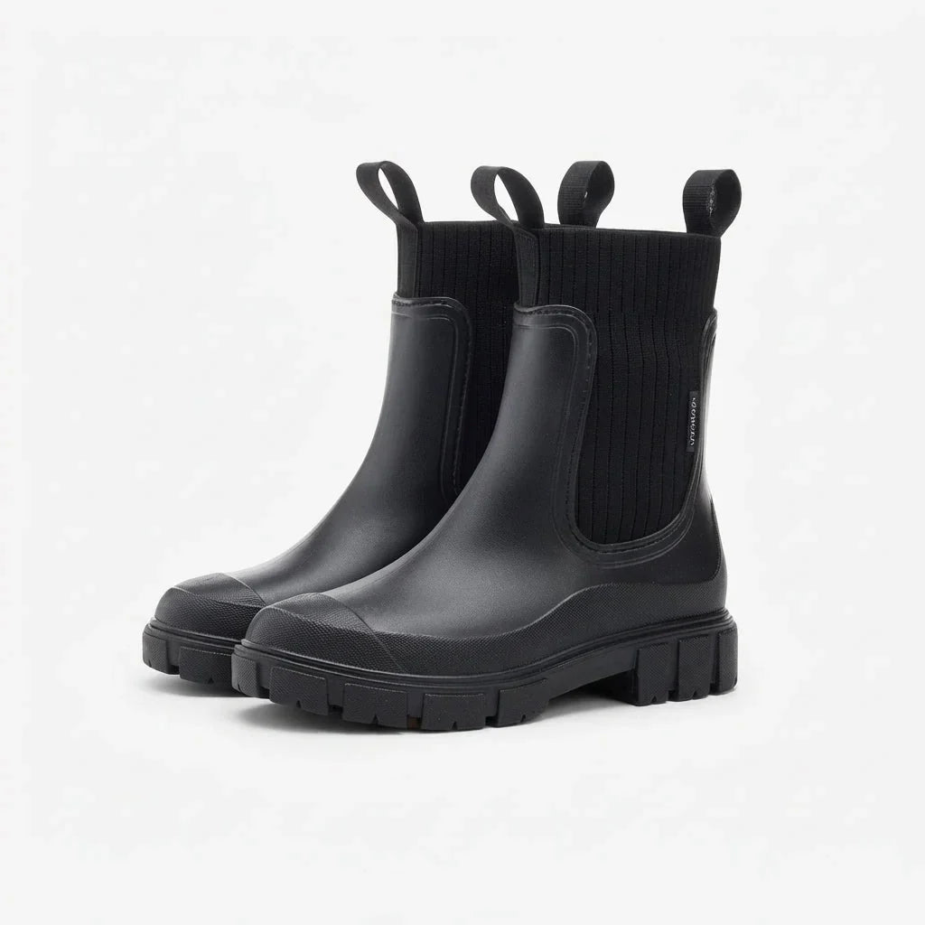 Chelsea Boots with Lug Sole and Pull Tabs