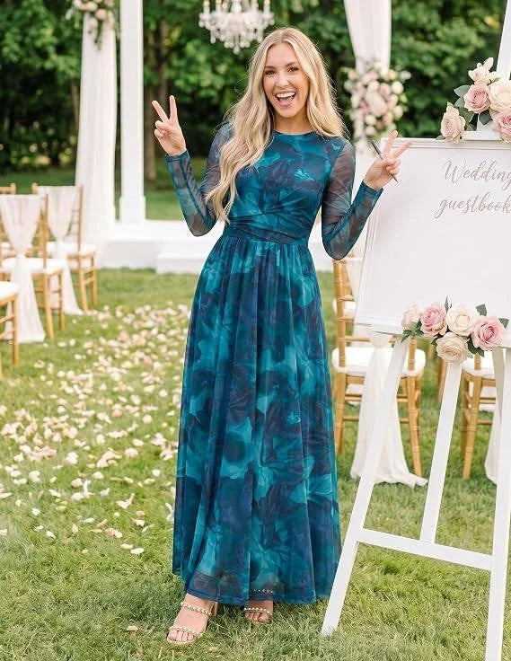 Long Sleeve Formal Maxi Dress
