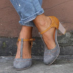 Block Heel T-Strap Mary Jane Shoes