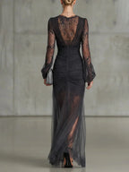 Long Sleeve Lace Maxi Evening Dress