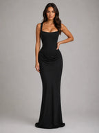 Draped Corset Maxi Dress