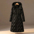 Women's Long Quilted Hooded Winter Coat