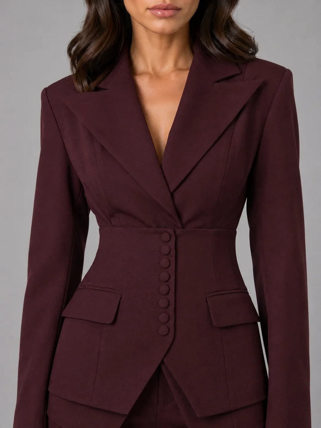 Three-Piece Pant Suit Set with Wide-Leg Trousers