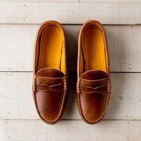 Black Penny Loafers with Low Heel