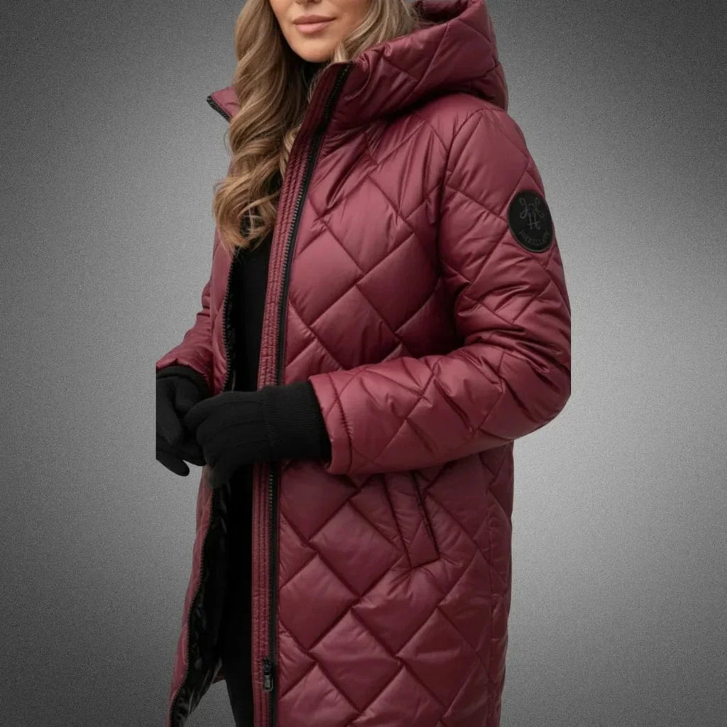 Women's Quilted Hooded Longline Puffer Jacket