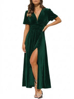 Velvet Wedding-Guest Maxi Dress
