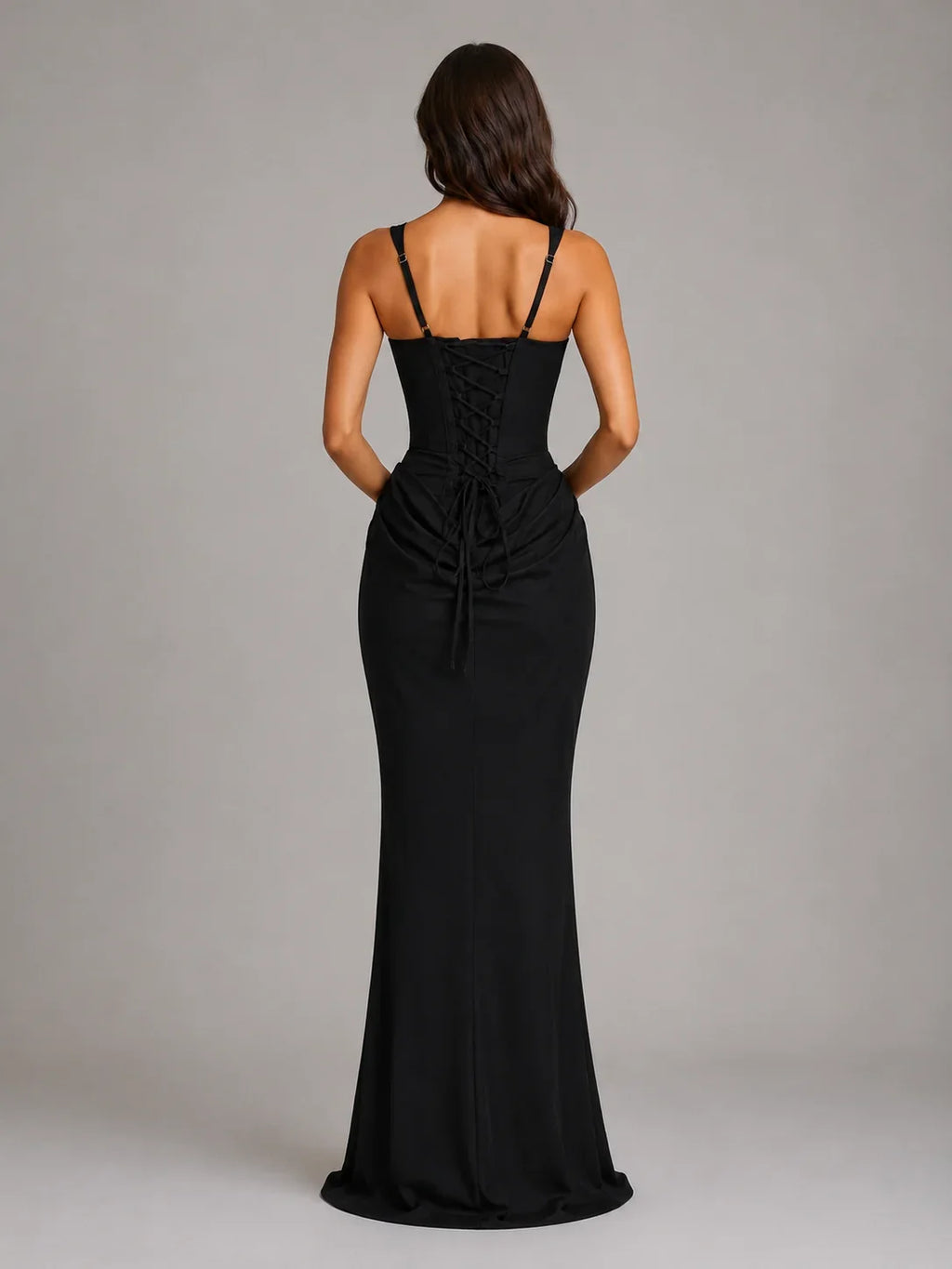 Draped Corset Maxi Dress