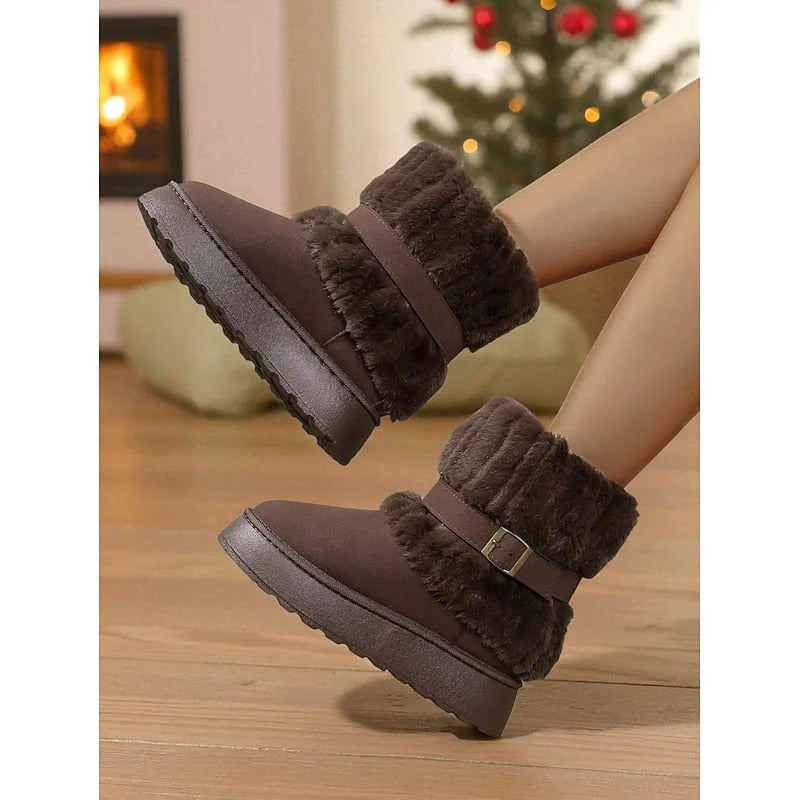 Plush Lined Ankle Snow Boots
