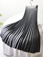 Pleated Midi Skirt with High Waist