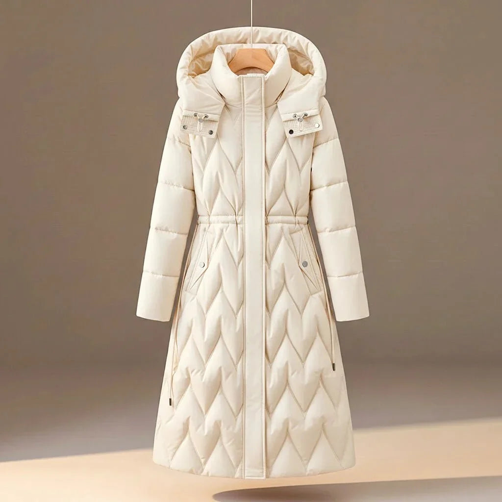 Women's Long Quilted Hooded Winter Coat