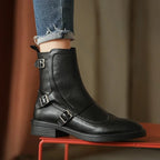 Buckle Strap Chelsea Boots