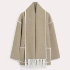 Women's Wrap Coat with Fringe Scarf
