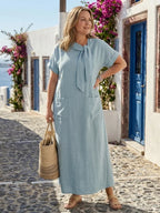 Tie-Neck Maxi Dress