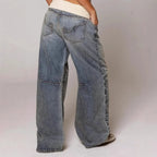 Wide Leg Patchwork Baggy Jeans