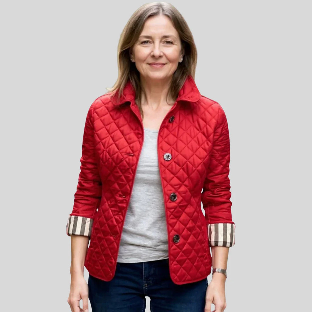 Women's Quilted Winter Jacket with Corduroy Collar