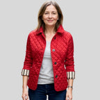 Women's Quilted Winter Jacket with Corduroy Collar