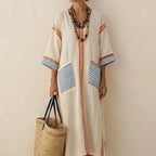 Linen-Blend Relaxed Maxi Dress