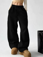 Soft and Cozy Relaxed Wide-Leg Fleece Pants