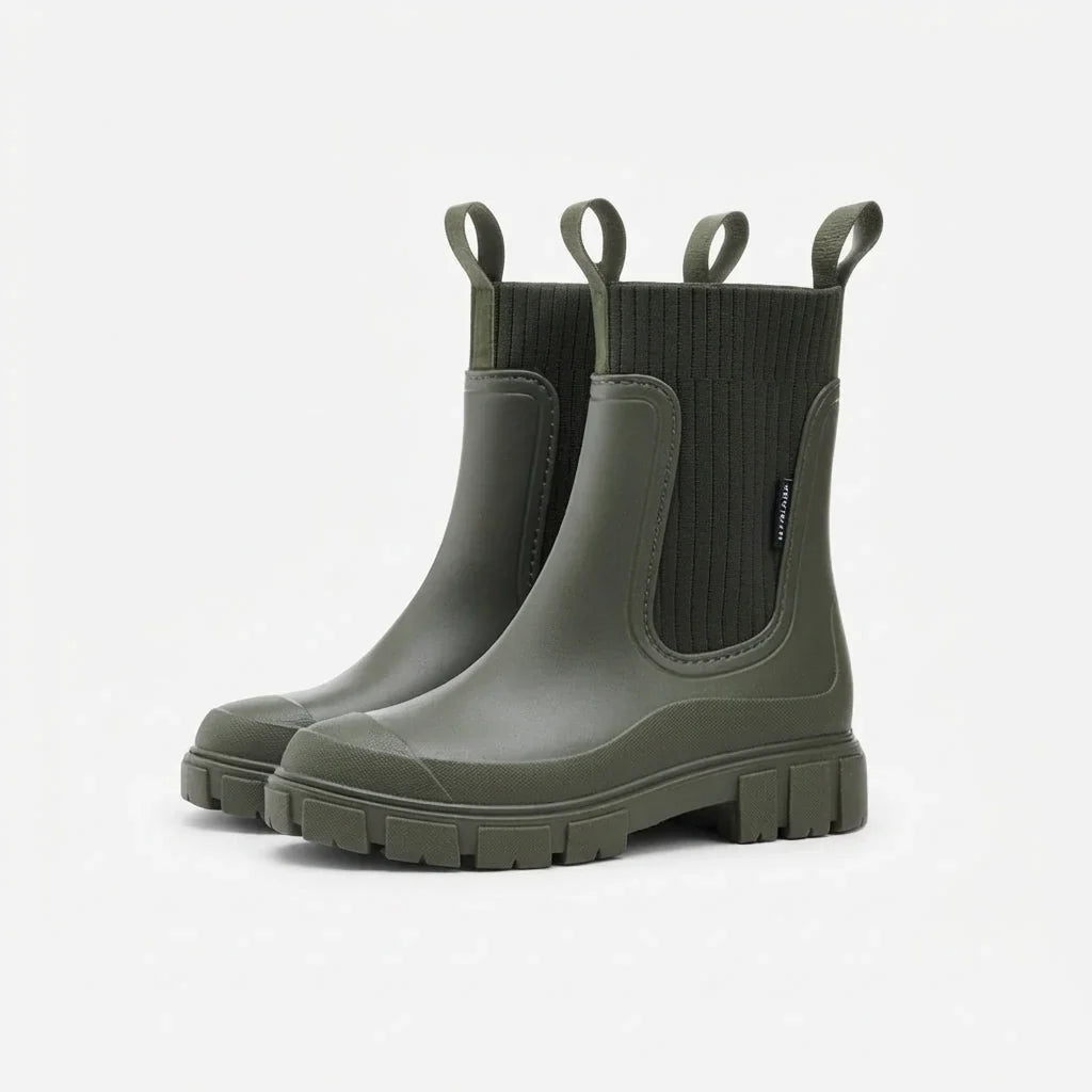 Chelsea Boots with Lug Sole and Pull Tabs