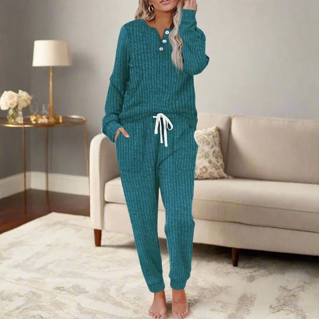 Henley Top and Jogger Lounge Set