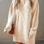 Cable Knit Sweater Dress