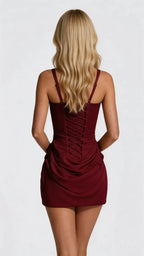 Corset Mini Dress Draped