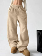 Soft and Cozy Relaxed Wide-Leg Fleece Pants