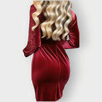 Sequin Velvet Wrap Dress