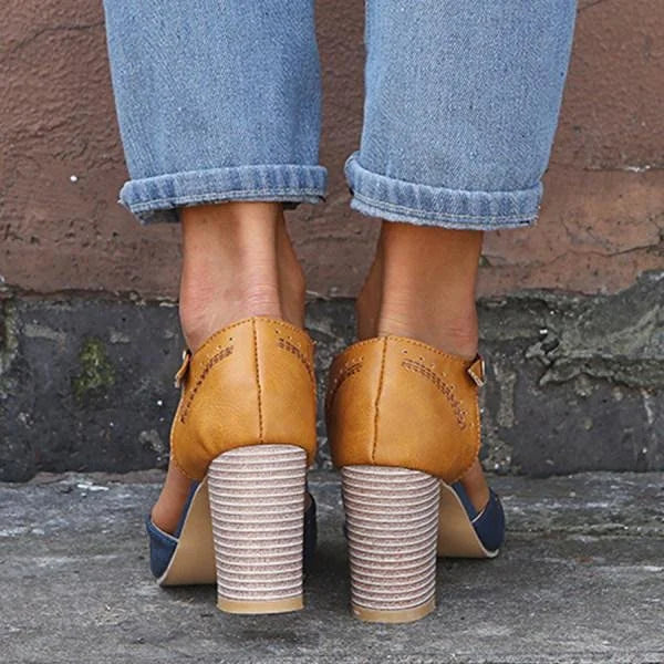 Block Heel T-Strap Mary Jane Shoes