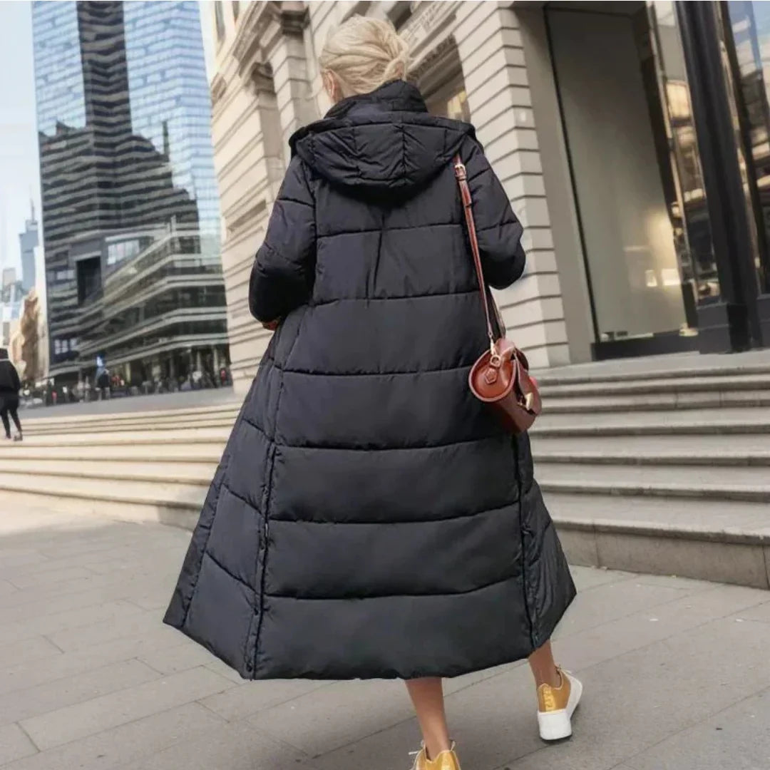 Women's Wool Blend Winter Coat with Hood