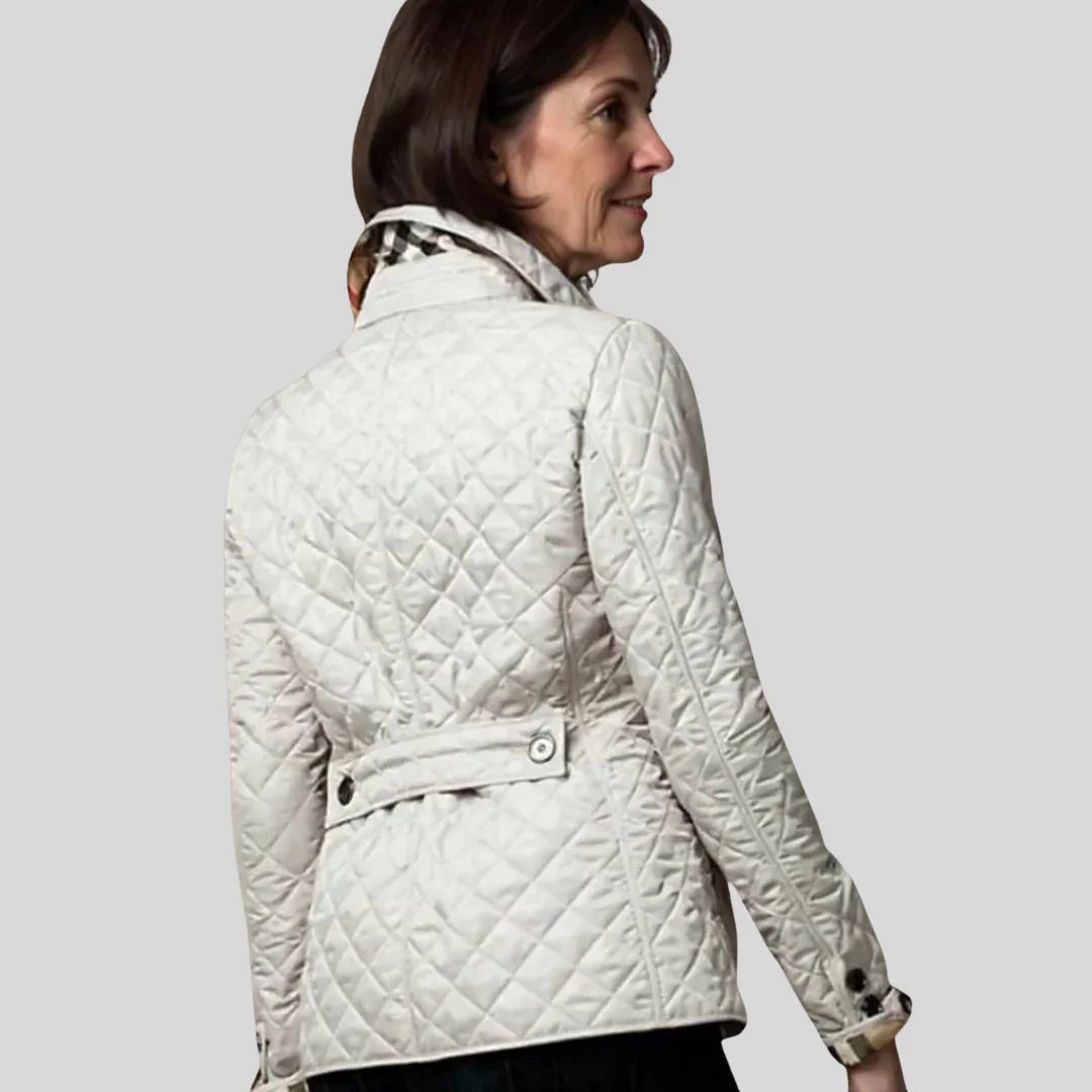 Women's Quilted Winter Jacket with Corduroy Collar