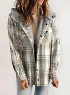 Plaid Flannel Sherpa Shirt Jacket