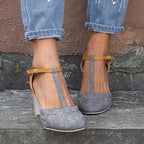 Block Heel T-Strap Mary Jane Shoes