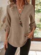 Elegant and Versatile V-Neck Blouse