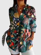 Floral Button-Down Blouse