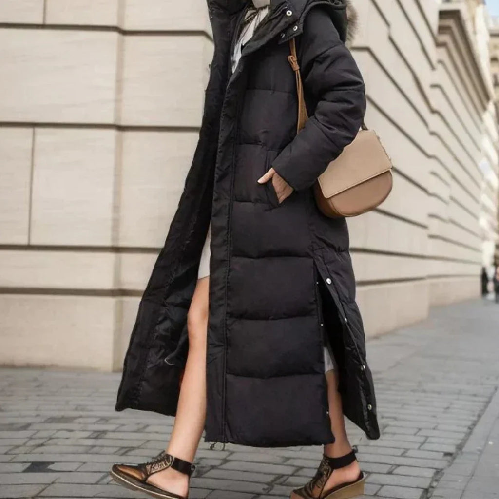 Women's Wool Blend Winter Coat with Hood