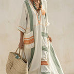 Linen-Blend Relaxed Maxi Dress