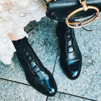 Lace-Up Cap Toe Combat Boots