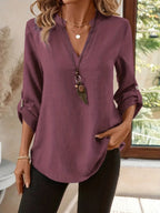 Elegant and Versatile V-Neck Blouse