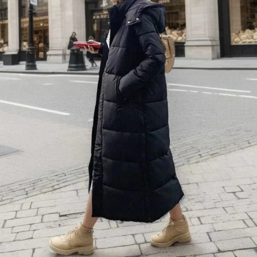 Women's Wool Blend Winter Coat with Hood