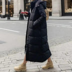 Women's Wool Blend Winter Coat with Hood