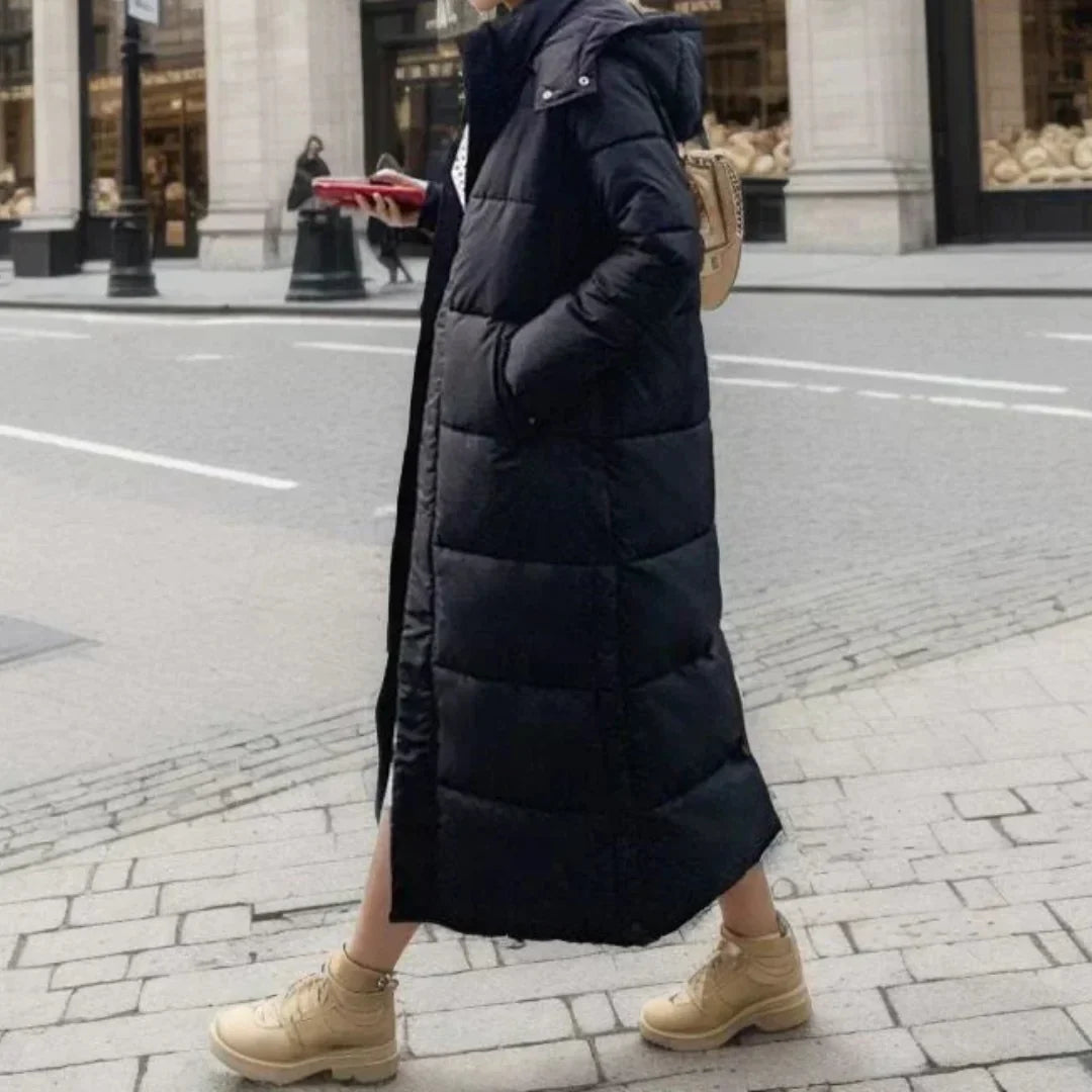 Women's Wool Blend Winter Coat with Hood