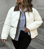 Women's Diamond Quilted Puffer Jacket with Collar