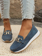Chunky Loafers with Metal Buckle