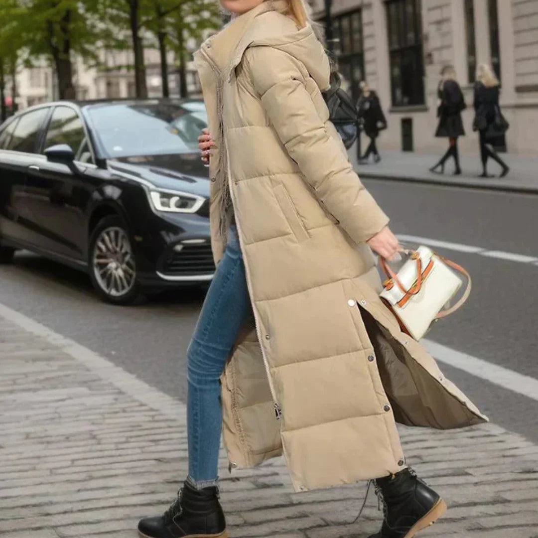 Women's Wool Blend Winter Coat with Hood